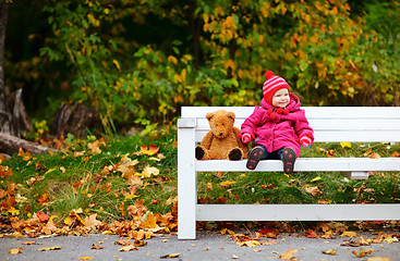 Image showing Toddler girl outdoors