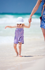 Image showing Little cute girl at beach