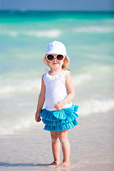 Image showing Adorable little girl at beach