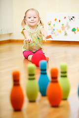 Image showing Toddler girl playing