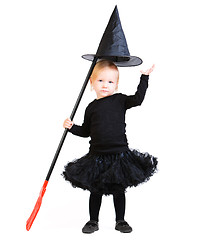 Image showing Adorable little witch isolated