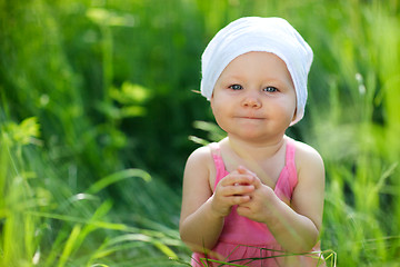 Image showing Little girl in meadow