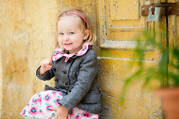 Image showing Little girl portrait outdoors