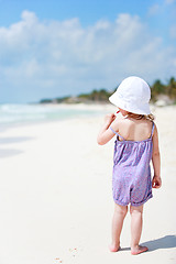 Image showing Little cute girl at beach