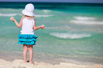 Image showing Little girl at beach