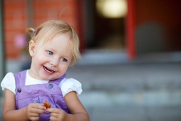 Image showing Portrait of adorable playful girl