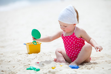 Image showing Toddler girl on vacation