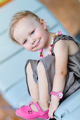 Image showing Vertical portrait of happy toddler girl