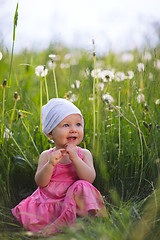 Image showing Little girl in meadow