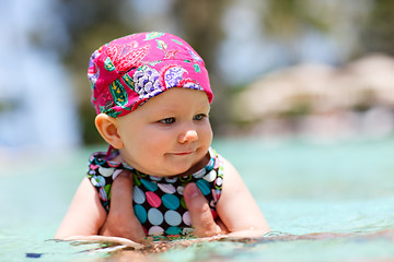 Image showing Swimming baby