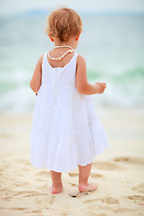 Image showing Toddler girl at seashore