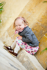 Image showing Little girl portrait outdoors