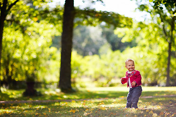 Image showing Baby girl in park
