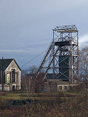 Image showing Old slate mine chevalement