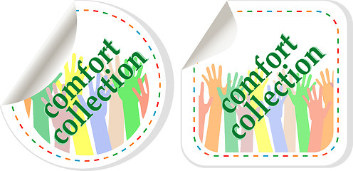 Image showing Comfort wear collection stickers