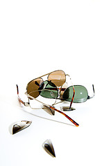 Image showing Broken sunglasses. Copyspace