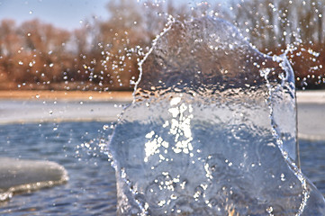 Image showing Splashing water waves natural