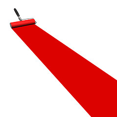 Image showing Red Paint Roller