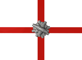 Image showing Silver Bow and Ribbon