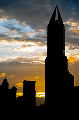 Image showing Shanghai skyscraper silhouette