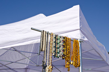 Image showing fair market sell necklaces jewelry. Amber gems 