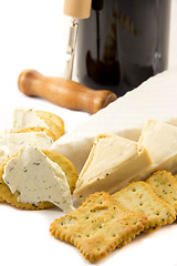 Image showing cheese and red wine