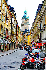 Image showing Along the streets of The Old Town (Gamla Stan) in Stockholm