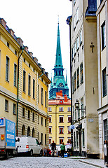 Image showing Along the streets of The Old Town (Gamla Stan) in Stockholm