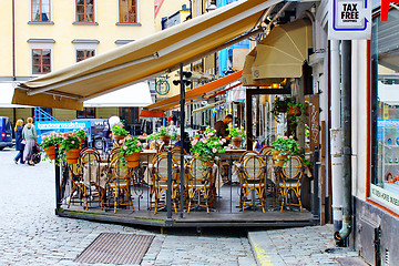 Image showing Cafe at Stortorget square in Stockholm