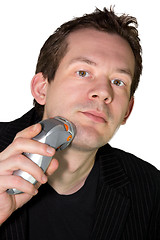 Image showing Man shaving