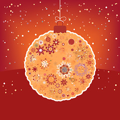 Image showing Retro template - Beautiful Christmas ball. EPS 8