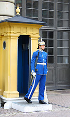 Image showing Guard near the Royal Palace in Stockholm