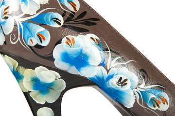 Image showing high heels shoes with printed flower