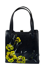 Image showing A floral pattern women hand bag