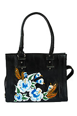 Image showing A floral pattern women hand bag