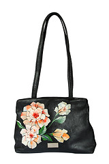 Image showing A floral pattern women hand bag