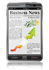 Image showing Business News on Smart Phone