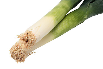 Image showing two leeks