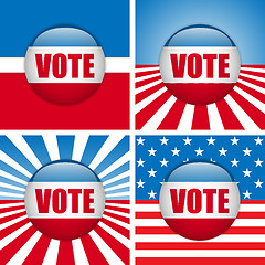 Image showing Vote Buttons. Set of four with Background