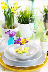 Image showing Place setting for Easter