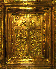 Image showing golden crucifix 