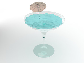 Image showing Glass of martini. 3d rendering image 