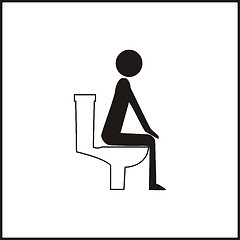 Image showing Icon of a correct position sitting in the toilet