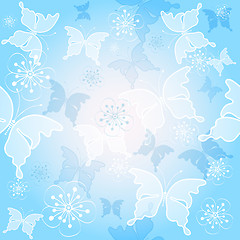 Image showing Spring blue seamless pattern