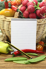 Image showing Purchasing paper with fresh vegetables