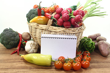 Image showing Purchasing paper with vegetables