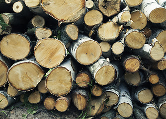 Image showing Wood stack background