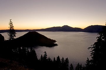 Image showing Sunrise over lake