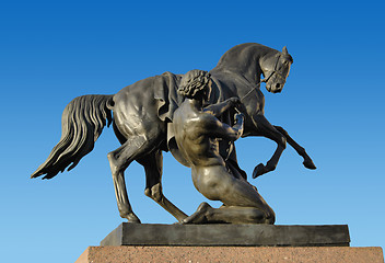 Image showing Sculpture of Man and Horse