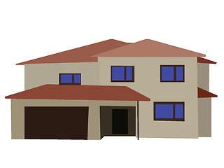 Image showing Vector image of two floored house